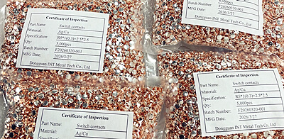 Gümüş kontaklar için istikrarlı teslimat AgCu Bimetal perçinler